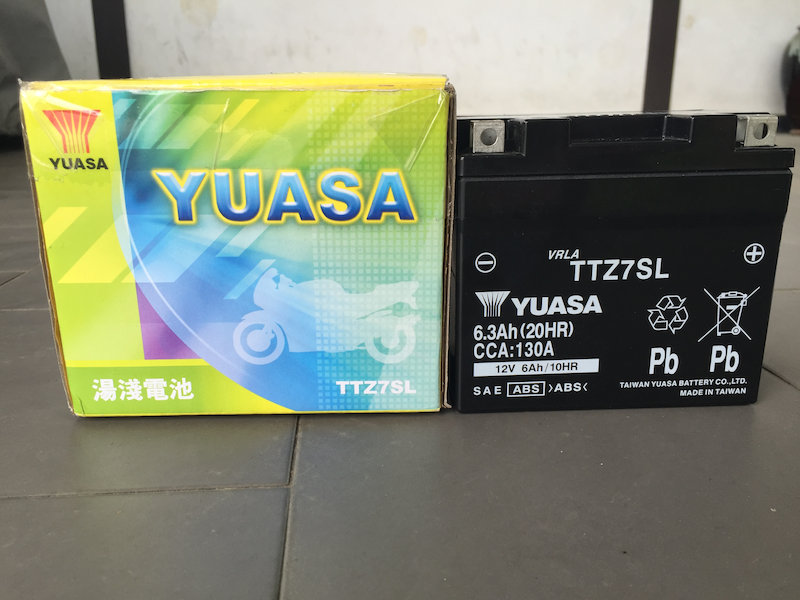 台湾YUASA TTZ7SL バッテリー交換 【WR250X】